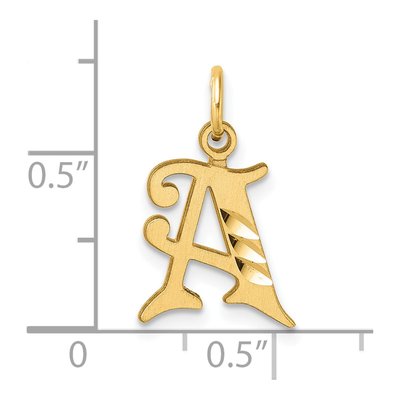 14K Yellow Gold Letter A Pendant – view 5