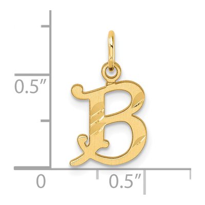 14K Yellow Gold Letter B Charm – view 5
