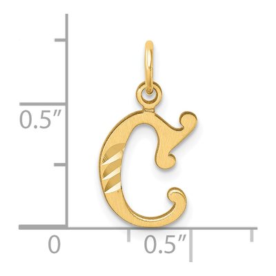 14K Yellow Gold Letter C Pendant – view 5
