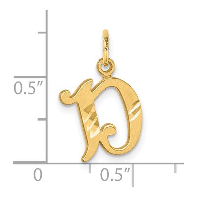14K Yellow Gold Letter D Charm – view 5