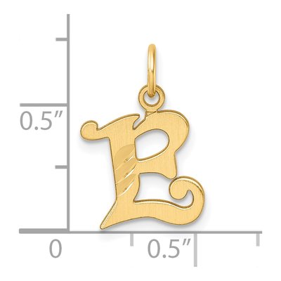 14K Yellow Gold Letter E Charm – view 5