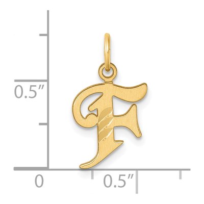 14K Yellow Gold Letter F Pendant – view 5