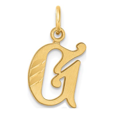 14K Yellow Gold Letter G Pendant