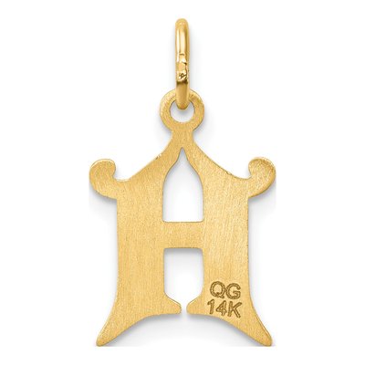 14K Yellow Gold Letter H Charm – view 4