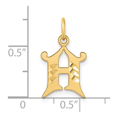 14K Yellow Gold Letter H Charm – view 5