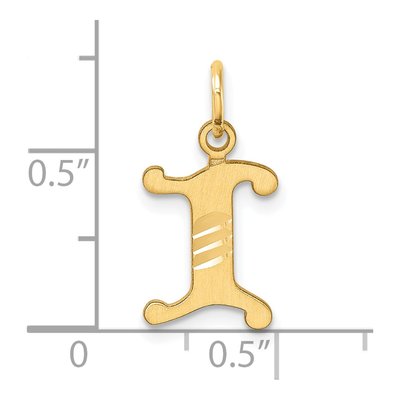 14K Yellow Gold Letter I Pendant – view 5