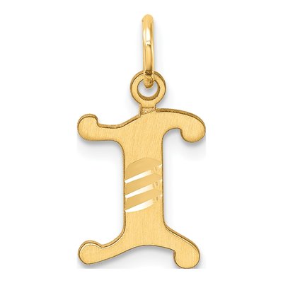 14K Yellow Gold Letter I Pendant