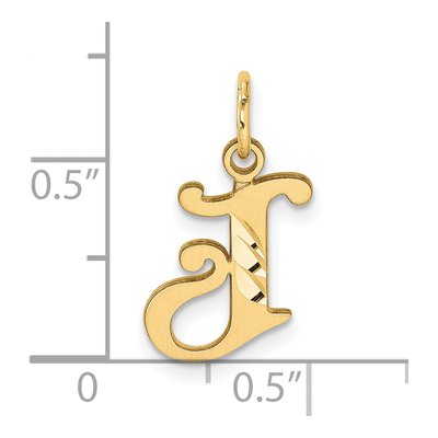14K Yellow Gold Letter J Pendant – view 5