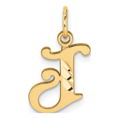 14K Yellow Gold Letter J Pendant