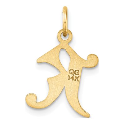 14K Yellow Gold Diamond-Cut Letter K Charm – view 4