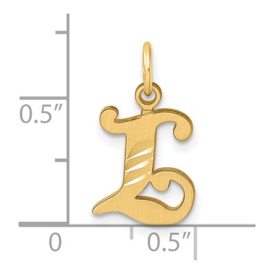 14K Yellow Gold Letter L Pendant – view 5