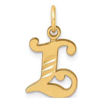 14K Yellow Gold Letter L Pendant