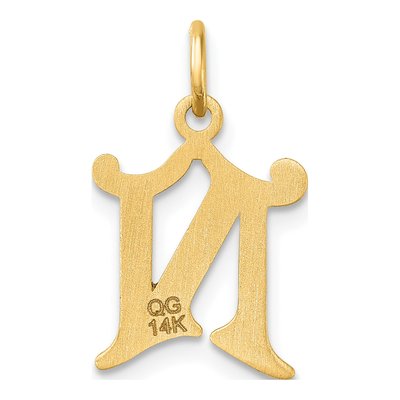 14K Yellow Gold Diamond-Cut Letter N Charm – view 4