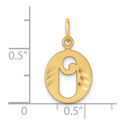 14K Yellow Gold Letter O Charm – view 5