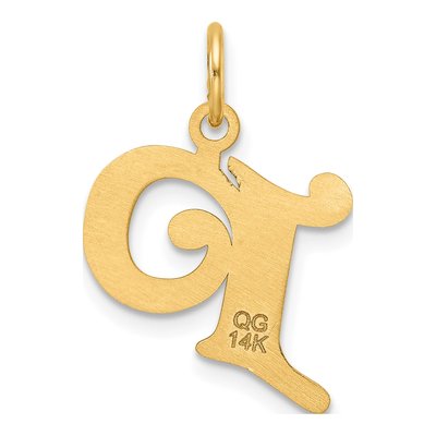 14K Yellow Gold Diamond-Cut Letter P Charm – view 4