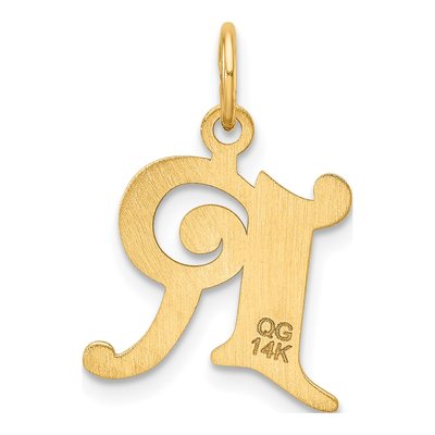 14K Yellow Gold Letter R Pendant – view 4