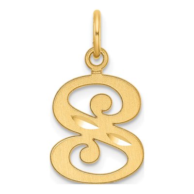 14K Yellow Gold Letter S Pendant