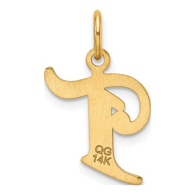 14K Yellow Gold Diamond-Cut Letter T Charm – view 4