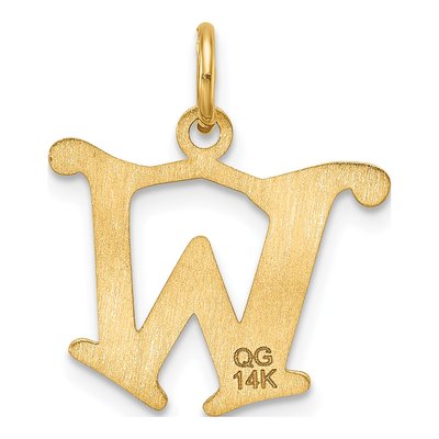 14K Yellow Gold Letter W Pendant – view 4