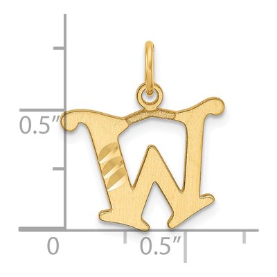14K Yellow Gold Letter W Pendant – view 5