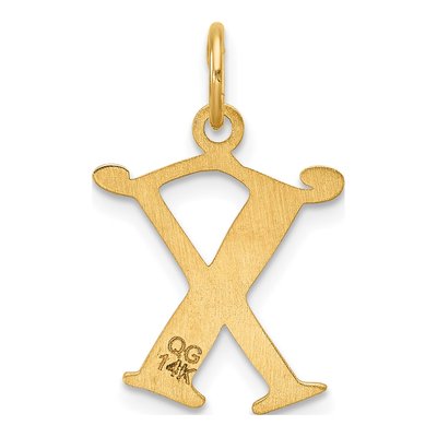 14K Yellow Gold Letter X Charm – view 4