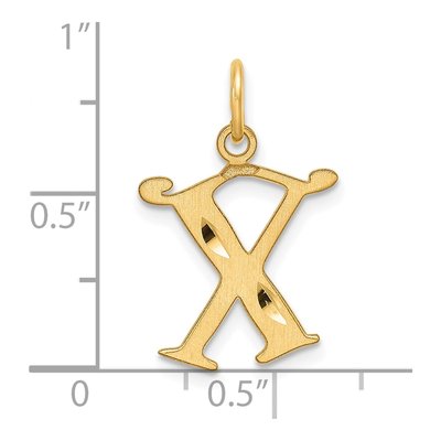 14K Yellow Gold Letter X Charm – view 5