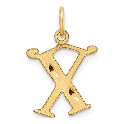 14K Yellow Gold Letter X Charm