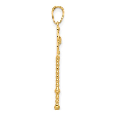 14K Yellow Gold Diamond-Cut Key Pendant – view 3