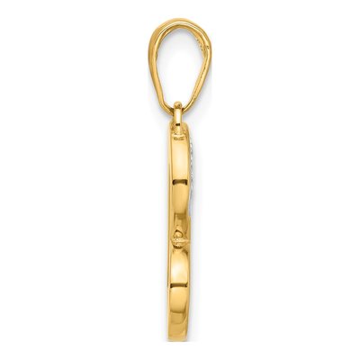 14K Yellow Gold Diamond-Cut Heart Pendant – view 3