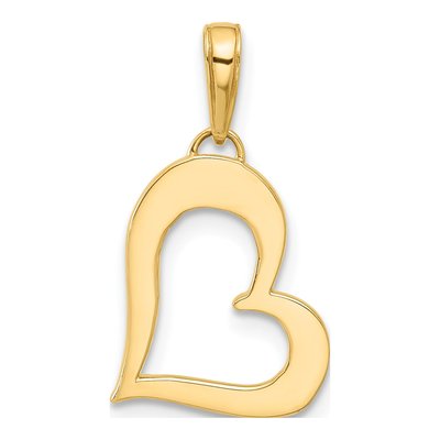 14K Yellow Gold Diamond-Cut Heart Pendant – view 4