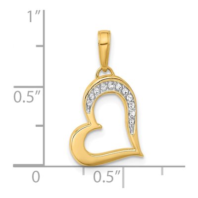 14K Yellow Gold Diamond-Cut Heart Pendant – view 5