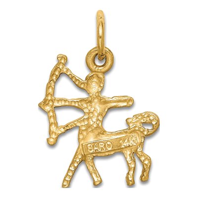 14K Yellow Gold Sagittarius Zodiac Charm – view 5