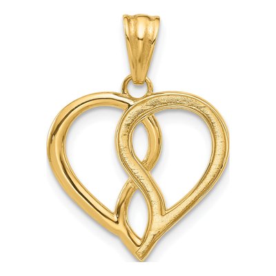 14K Yellow Gold Infinity Heart Pendant – view 4