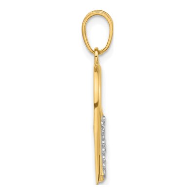 14K Yellow Gold Cross Heart Pendant – view 3