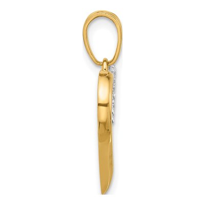 14K Yellow Gold Open Hearts Pendant – view 3