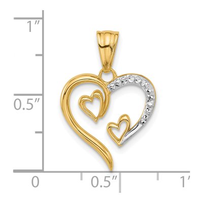 14K Yellow Gold Open Hearts Pendant – view 5