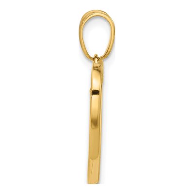 14K Yellow Gold Diamond-Cut Tree Heart Pendant – view 3