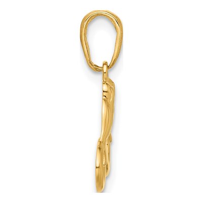 14K Yellow Gold Infinity Love Birds Pendant – view 2