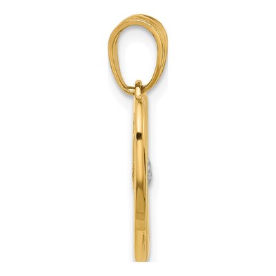 14K Yellow Gold Diamond-Cut Heart Arrow Pendant – view 3