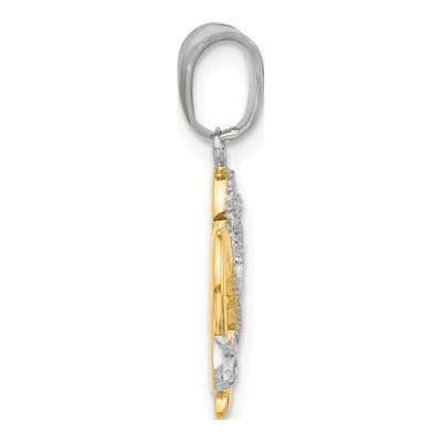 14K Yellow Gold Hearts Arrow Pendant – view 3