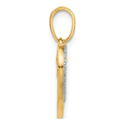 14K Yellow Gold Diamond-Cut Heart Pendant – view 3