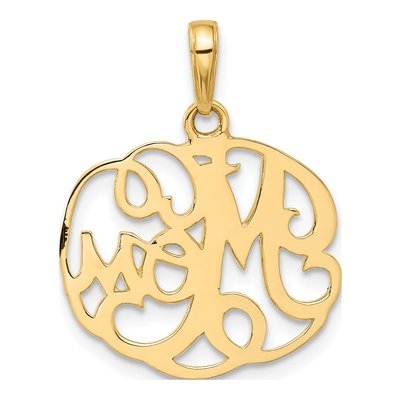 14K Yellow Gold MOM Fancy Pendant – view 4