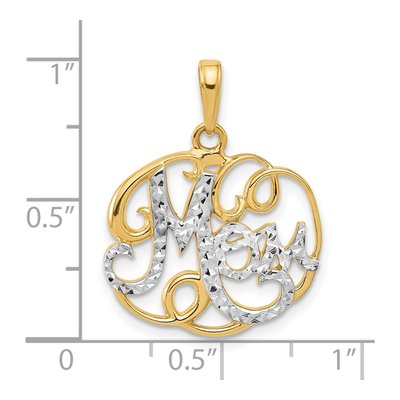 14K Yellow Gold MOM Fancy Pendant – view 5