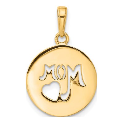 14K Yellow Gold MOM Heart Pendant – view 4