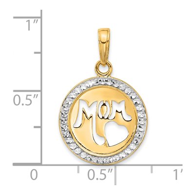 14K Yellow Gold MOM Heart Pendant – view 5