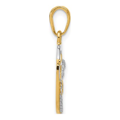 14K Yellow Gold Diamond-Cut MOM Heart Pendant – view 3