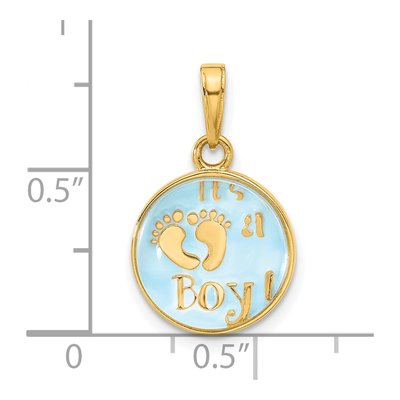 14K Yellow Gold It's Boy Pendant – view 5