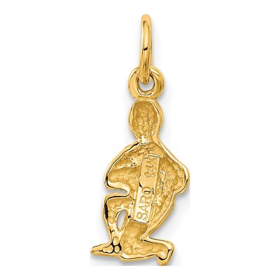 14K Yellow Gold Aquarius Zodiac Pendant – view 4
