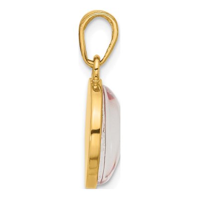 14K Yellow Gold It's Girl Pink Enamel Pendant – view 3