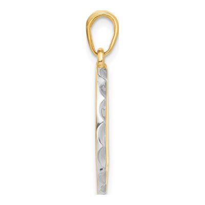 14K Yellow Gold It's Girl! Diamond-Cut Disc Pendant – view 3